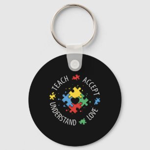 Autism Awareness Teacher Teach Accept Understand L Key Ring