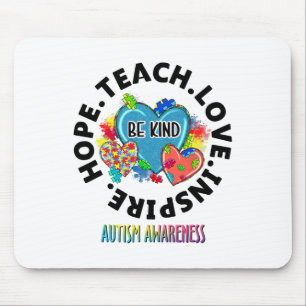 Autism Awareness Teacher Teach Hope Love Inspire M Mouse Mat