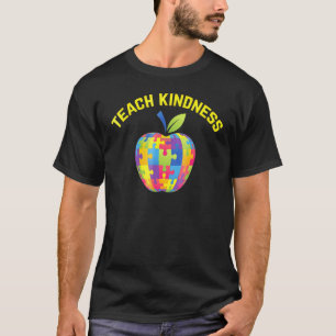 Autism Awareness Teacher Teach Kindness Puzzle Pie T-Shirt