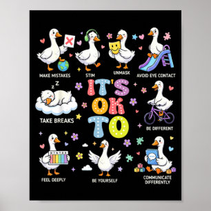 Autism Awareness to Be Different Silly Goose Cute Poster