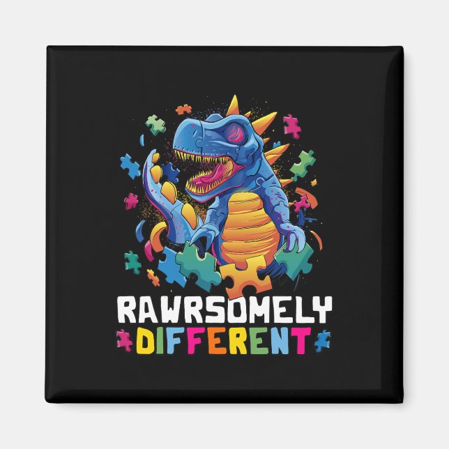 Autism Awareness Toddler Embrace Differences Dino  Magnet (Front)