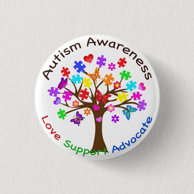 Autism Awareness Tree 3 Cm Round Badge (Front)