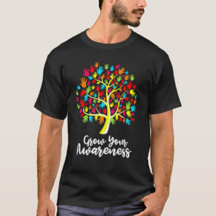 Autism Awareness Tree Grow Your Awareness Funny H T-Shirt