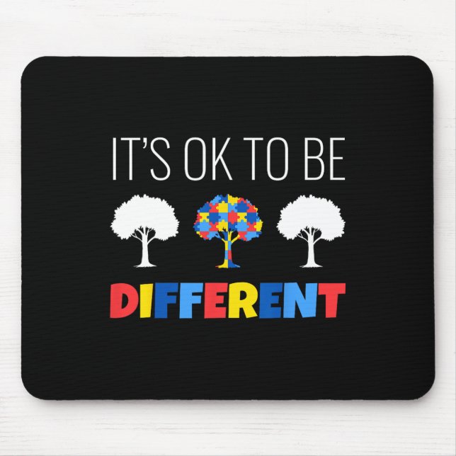 Autism Awareness Tree It’s Ok To Be Different  Mouse Mat (Front)