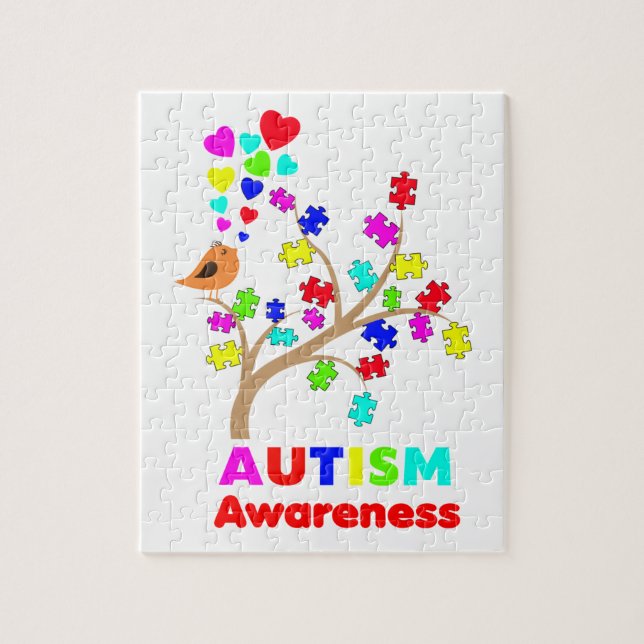 Autism awareness tree jigsaw puzzle (Vertical)