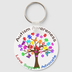 Autism Awareness Tree Key Ring