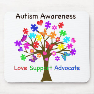 Autism Awareness Tree Mouse Mat