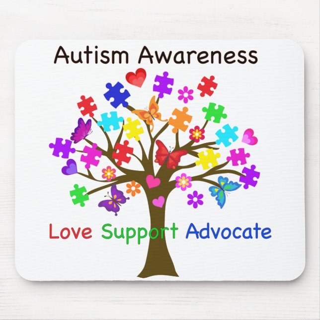 Autism Awareness Tree Mouse Mat (Front)