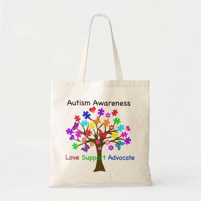 Autism Awareness Tree Tote Bag (Front)