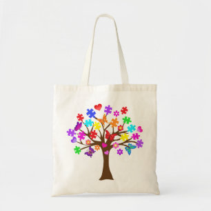 Autism Awareness Tree Tote Bag