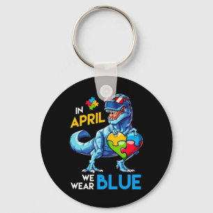 Autism Awareness Trex Dino Dinosaur Dinosaurus Wea Key Ring