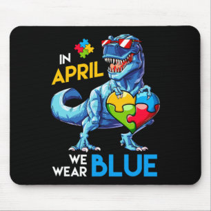 Autism Awareness Trex Dino Dinosaur Dinosaurus Wea Mouse Mat