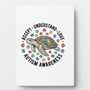 Autism Awareness Turtle Puzzle Vector Design_1 Plaque