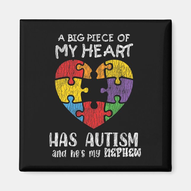 Autism Awareness Uncle Aunt Family Autistic Kids A Magnet (Front)