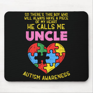 Autism Awareness Uncle Shirt Boy Piece Of My Heart Mouse Mat