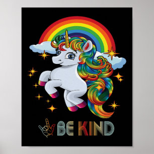 Autism Awareness Unicorn Be Kind Asl Love Sign Lan