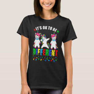 Autism Awareness Unicorn Face Mask It's Ok To Be D T-Shirt