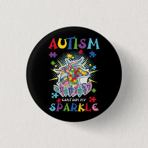 Autism Awareness Unicorn For Autism Mum Can_t Dim 3 Cm Round Badge