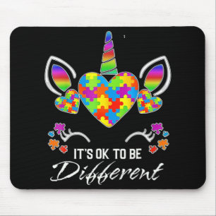 Autism Awareness Unicorn Mask It's Ok To Be Differ Mouse Mat