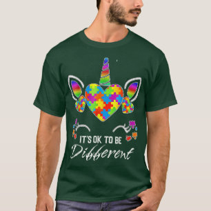 Autism Awareness Unicorn Mask It's Ok To Be Differ T-Shirt