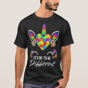 Autism Awareness Unicorn Mask It's Ok To Be Differ T-Shirt
