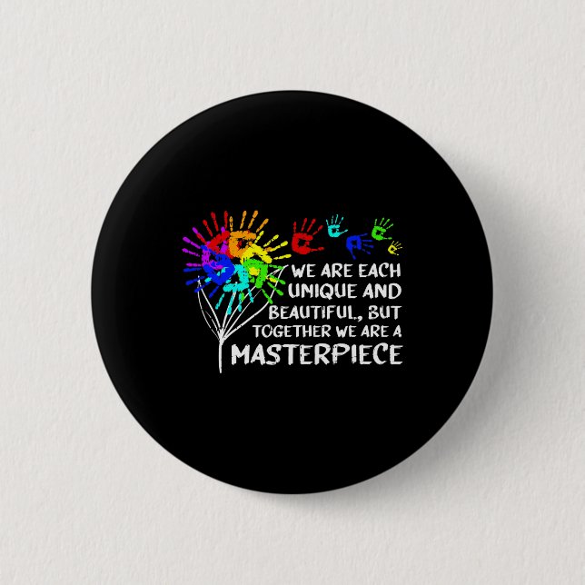 Autism Awareness Unique Masterpiece Cool Parents K 6 Cm Round Badge (Front)