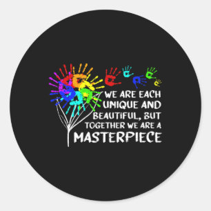 Autism Awareness Unique Masterpiece Cool Parents K Classic Round Sticker