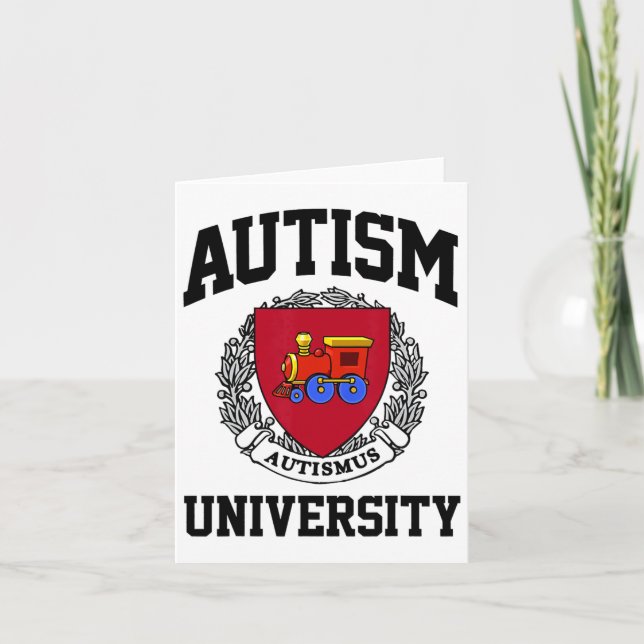 Autism Awareness University Puzzle Pieces Support  Card (Front)
