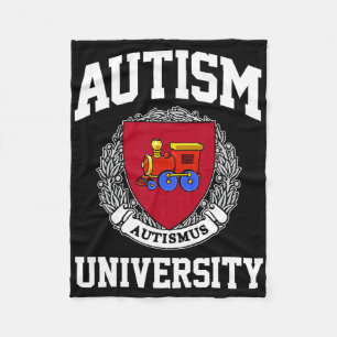 Autism Awareness University Puzzle Pieces Support Fleece Blanket