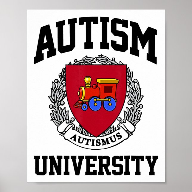 Autism Awareness University Puzzle Pieces Support  Poster (Front)