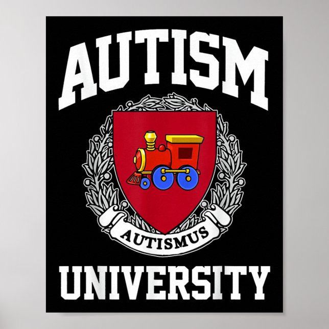 Autism Awareness University Puzzle Pieces Support  Poster (Front)