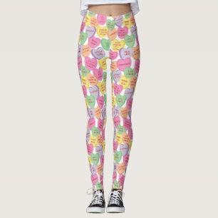 Autism Awareness Valentine Heart Candy Sayings Leggings