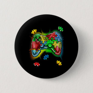 Autism Awareness Video Game Controller Puzzle Piec 6 Cm Round Badge