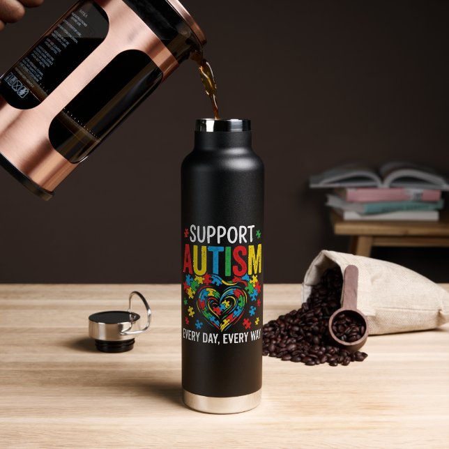 Autism awareness water bottle (Coffee (Rotated))