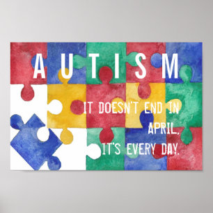 Autism Awareness watercolor poster