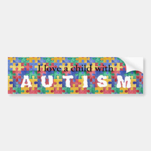 Autism Awareness watercolor puzzle bumper sticker
