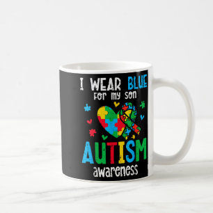 Autism awareness wear blue for son asd mom dad men coffee mug