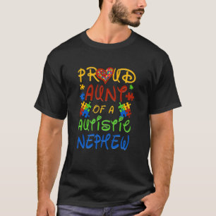 Autism Awareness Wear Proud Aunt Of Nephew Men Wom T-Shirt