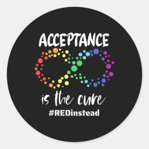Autism Awareness Wear Red Instead In April #redins Classic Round Sticker