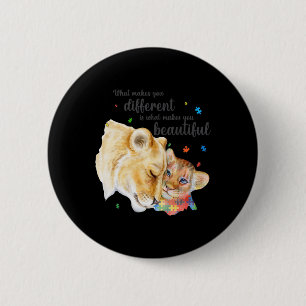 Autism Awareness What Makes You Different Lion Mum 6 Cm Round Badge