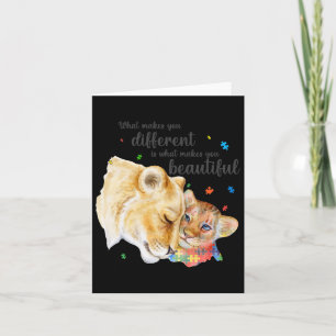 Autism Awareness What Makes You Different Lion Mum Card