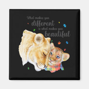 Autism Awareness What Makes You Different Lion Mum Magnet