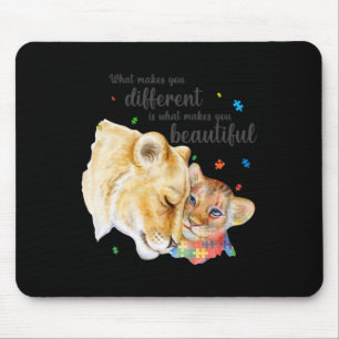 Autism Awareness What Makes You Different Lion Mum Mouse Mat
