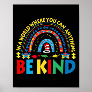 Autism Awareness Why Fit In Cat Hat Teacher Doctor Poster