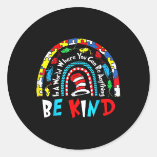 Autism Awareness Why Fit In Doctor Teacher Cat In  Classic Round Sticker