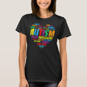 Autism Awareness Women Heart Support Autistic Kid T-Shirt