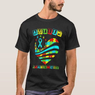 Autism Awareness Women Heart Support Autistic Kids T-Shirt