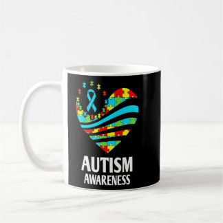 Autism Awareness Women Heart Support Autistic Mont Coffee Mug