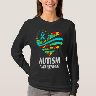 Autism Awareness Women Heart Support Autistic Mont T-Shirt