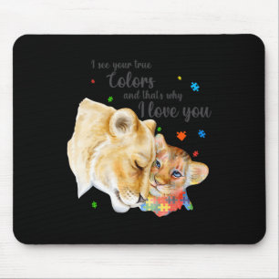 Autism Awareness Women Kid Acceptance I See Your T Mouse Mat